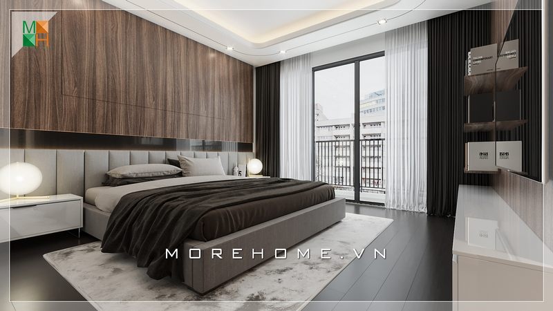 Ấn tượng mẫu gỗ ốp tường đầu giường tăng vẻ tiện nghi cho căn phòng ngủ
