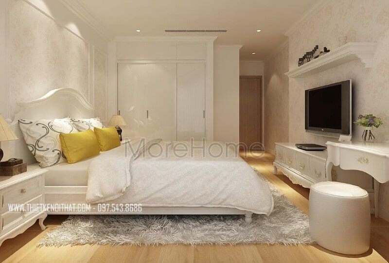 Tạo ra một không gian nội thất phòng ngủ chung cư theo phong cách tân cổ điển.