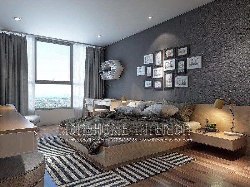 Giường ngủ hiện đại được thiết kế để kết hợp táp đầu giường, giúp cho gia chủ dễ dàng nghỉ ngơi và lưu trữ các vật dụng cá nhân như đèn ngủ, kính, sách báo...